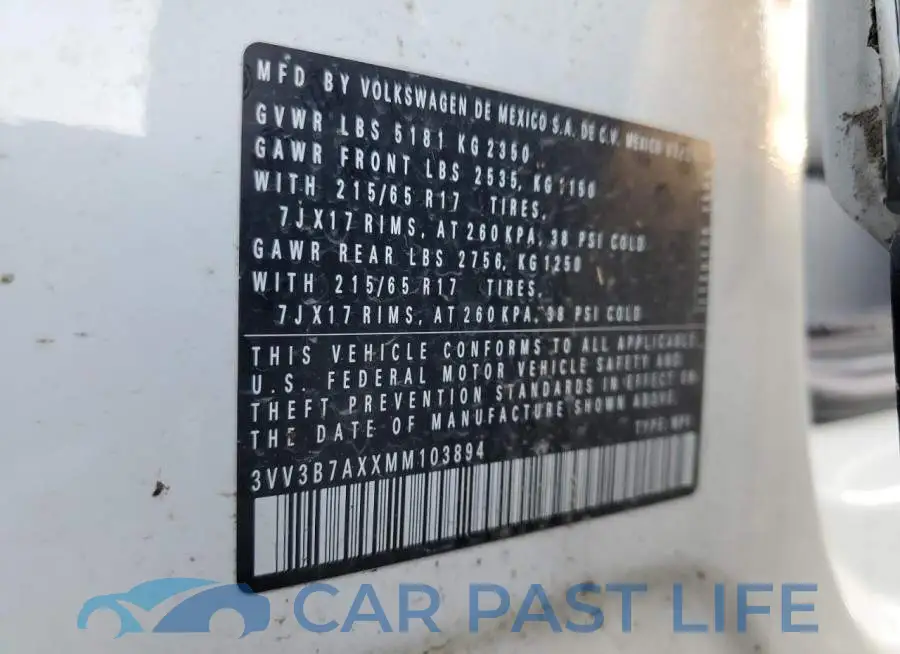 3VV3B7AXXMM103894# 13