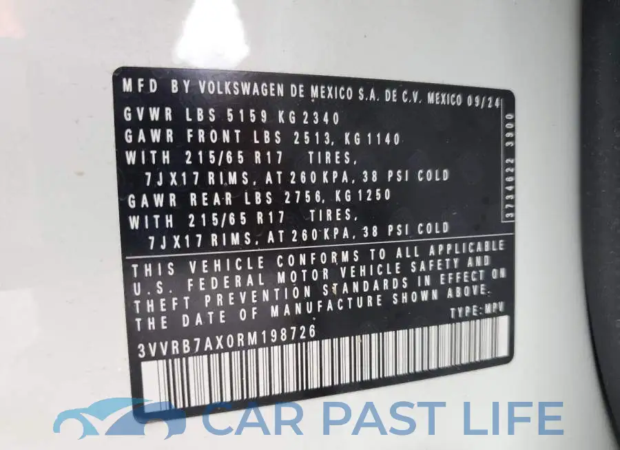 3VVRB7AX0RM198726# 13