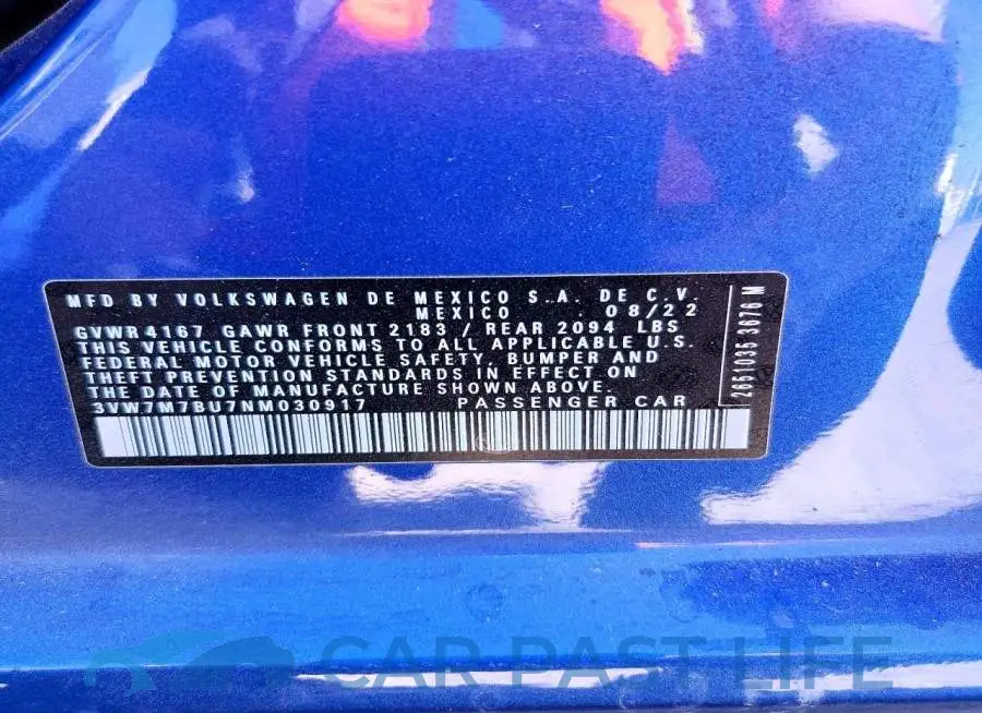 3VW7M7BU7NM030917# 13