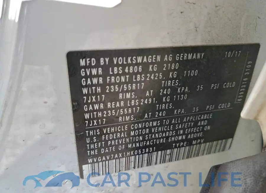 WVGAV7AX1HK053831# 14
