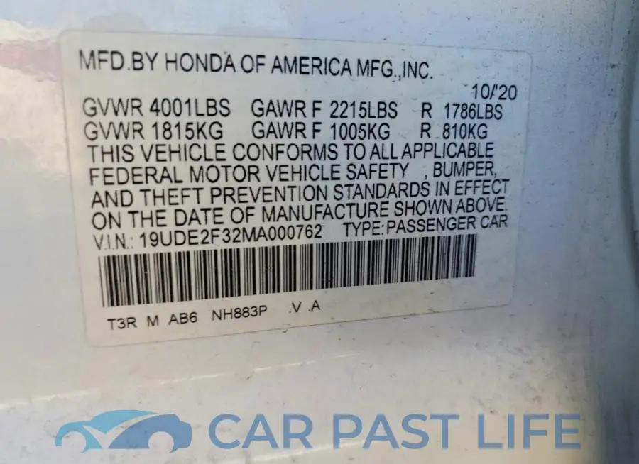 19UDE2F32MA000762# 12
