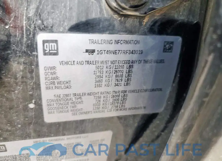 1GT49NE77RF343019# 12