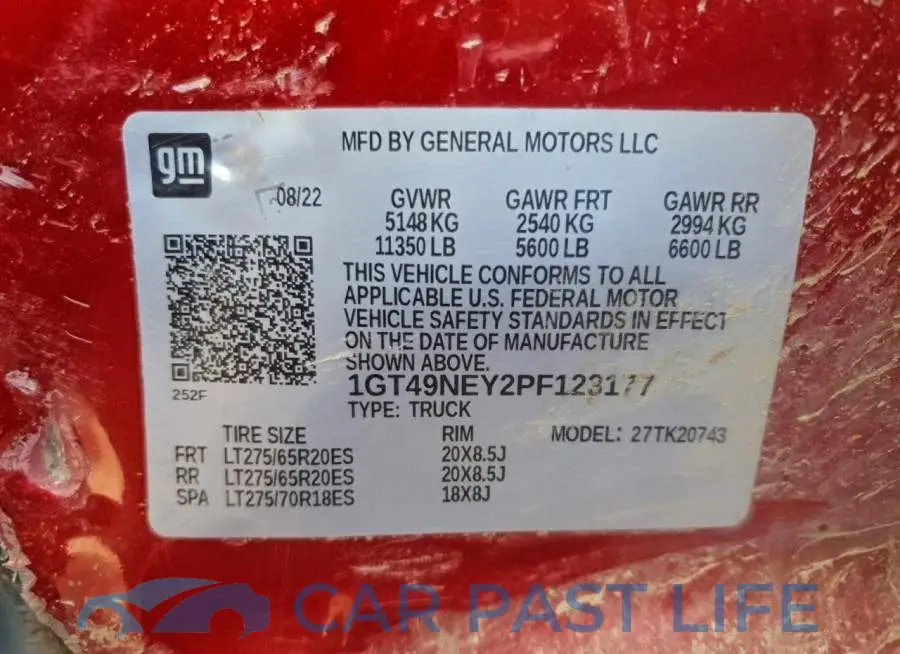 1GT49NEY2PF123177# 12