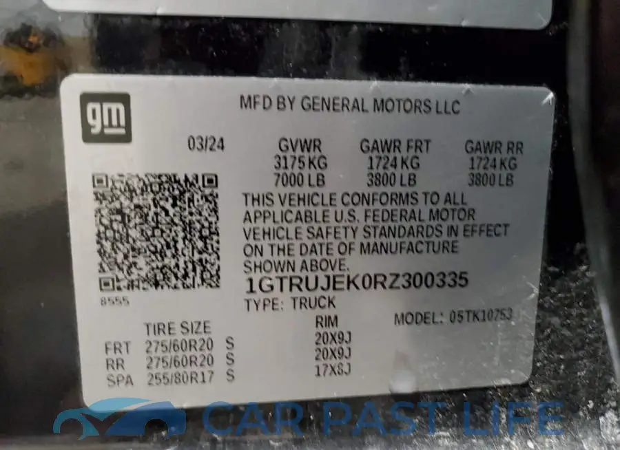 1GTRUJEK0RZ300335# 12
