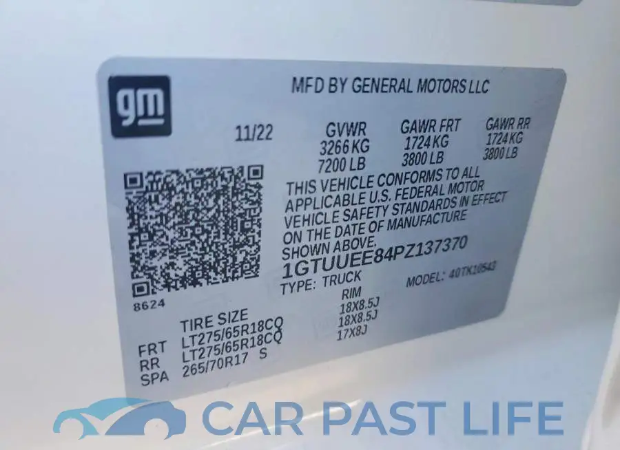 1GTUUEE84PZ137370# 13