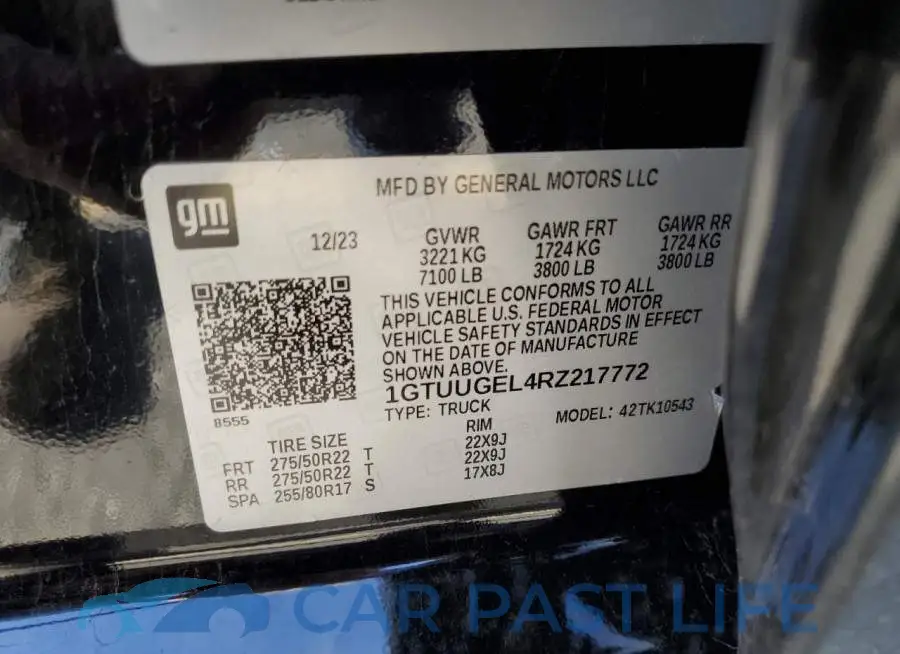 1GTUUGEL4RZ217772# 12