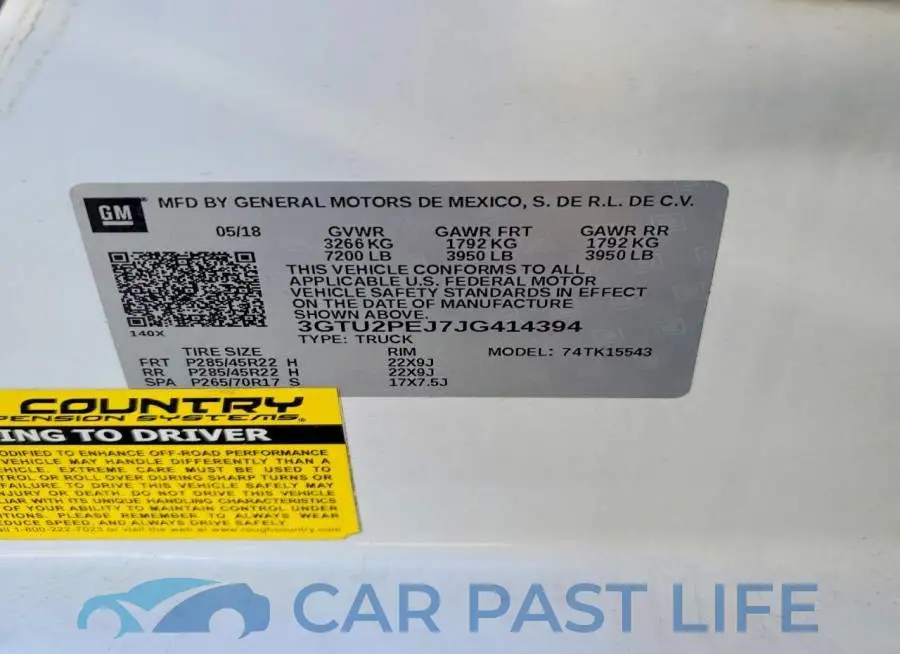 3GTU2PEJ7JG414394# 12