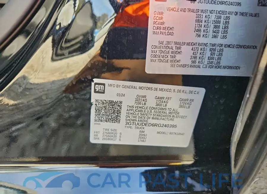 3GTUUDED6RG240395# 12