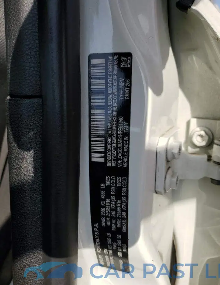 ZACCJBAB4HPE91040# 13