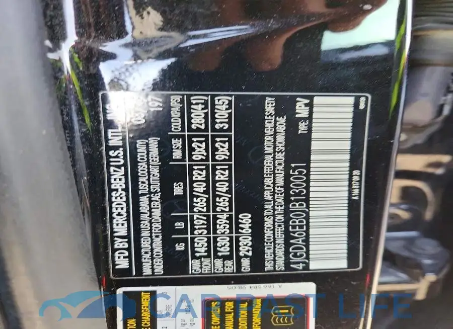 4JGDA6EB0JB130051# 6