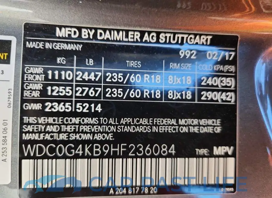WDC0G4KB9HF236084# 13