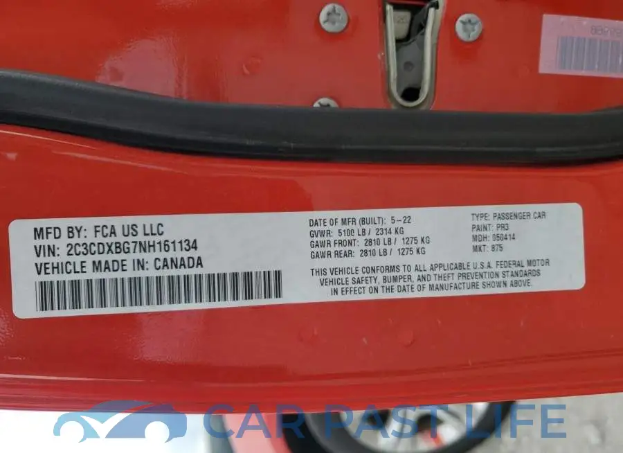 2C3CDXBG7NH161134# 12