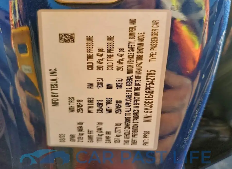 5YJ3E1EA6PF542785# 13