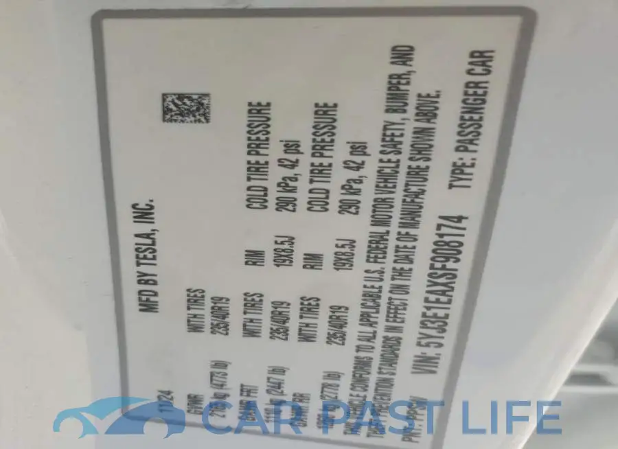 5YJ3E1EAXSF908174# 12