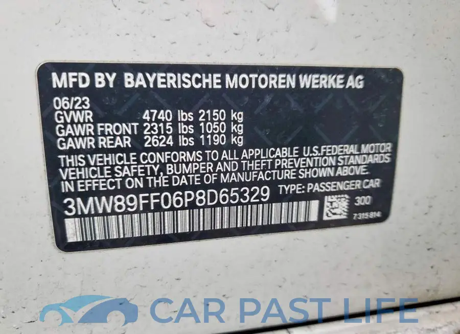 3MW89FF06P8D65329# 13