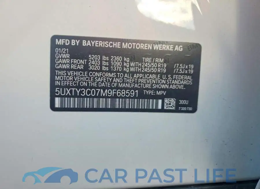 5UXTY3C07M9F68591# 13