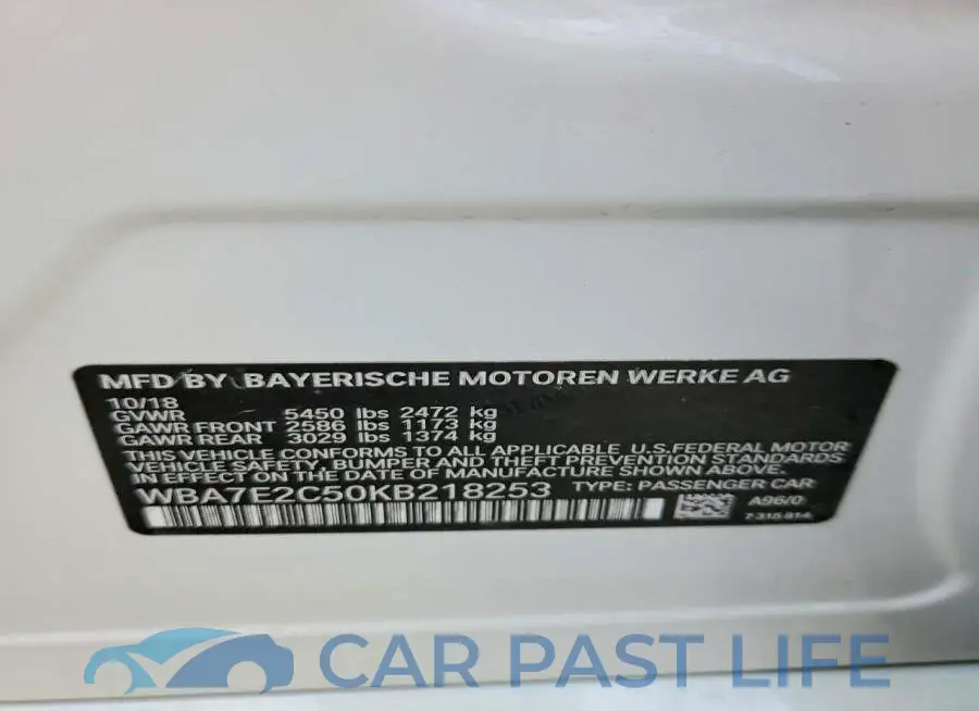 WBA7E2C50KB218253# 12