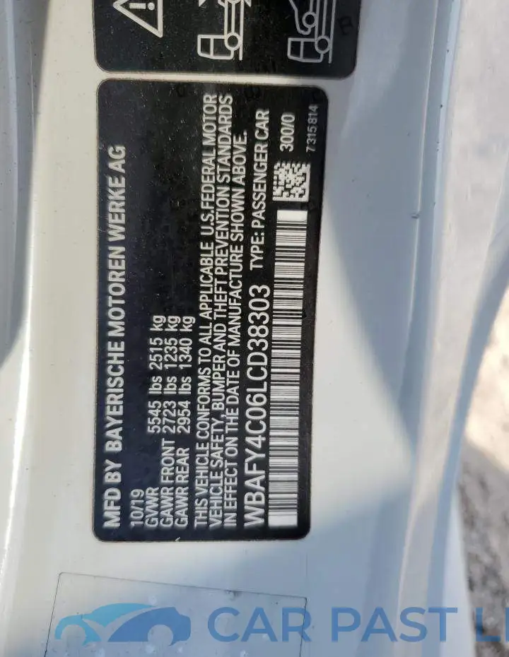 WBAFY4C06LCD38303# 12