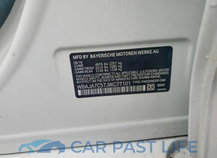 WBAJA7C57JWC77101# 12