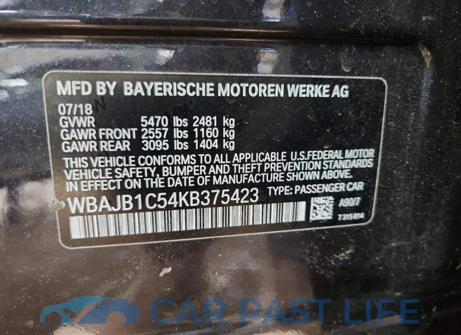 WBAJB1C54KB375423# 13