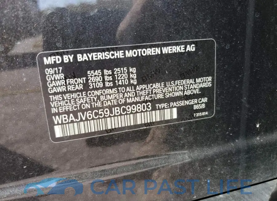 WBAJV6C59JBC99803# 12