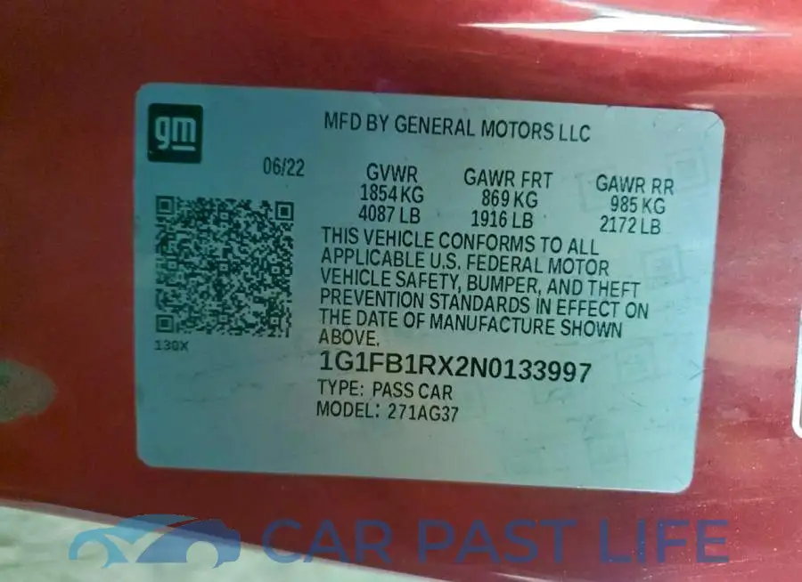 1G1FB1RX2N0133997# 13