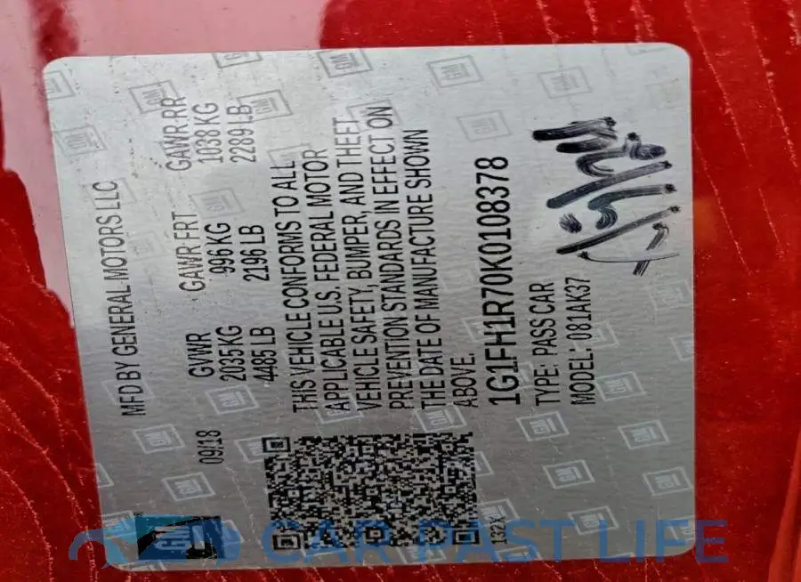 1G1FH1R70K0108378# 12