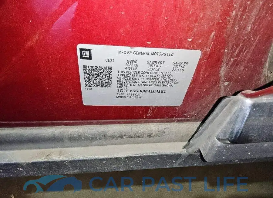 1G1FY6S08M4104181# 12