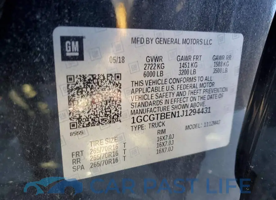 1GCGTBEN1J1294431# 12