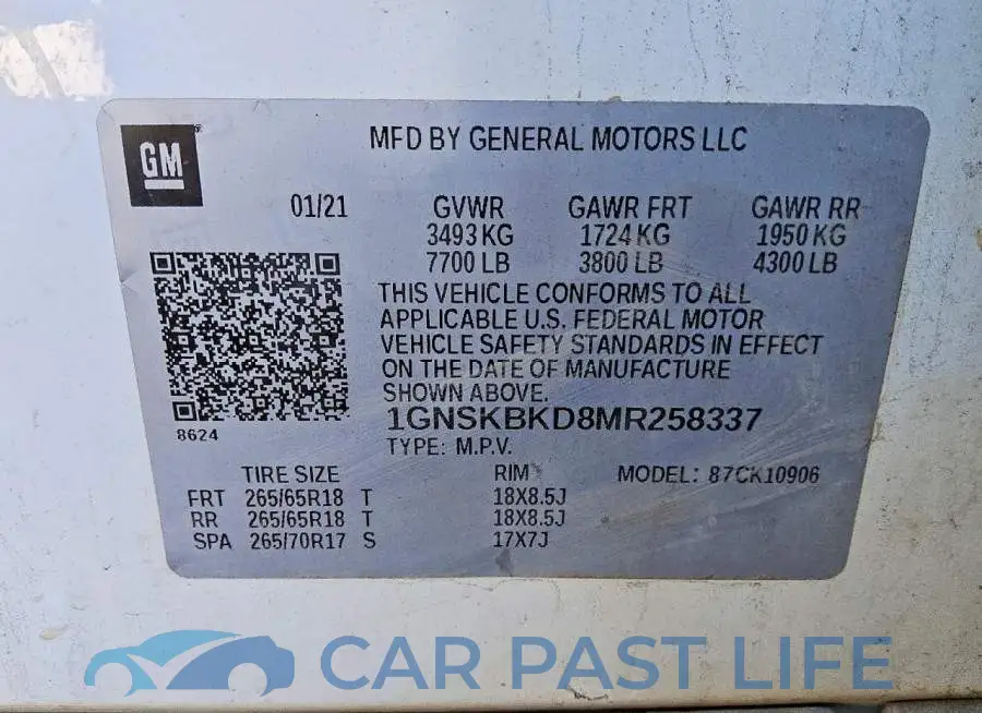 1GNSKBKD8MR258337# 13