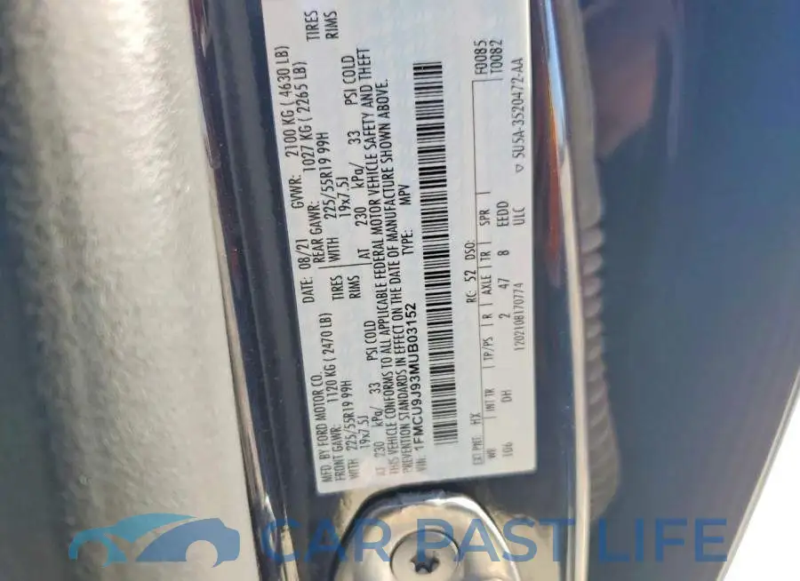 1FMCU9J93MUB03152# 14