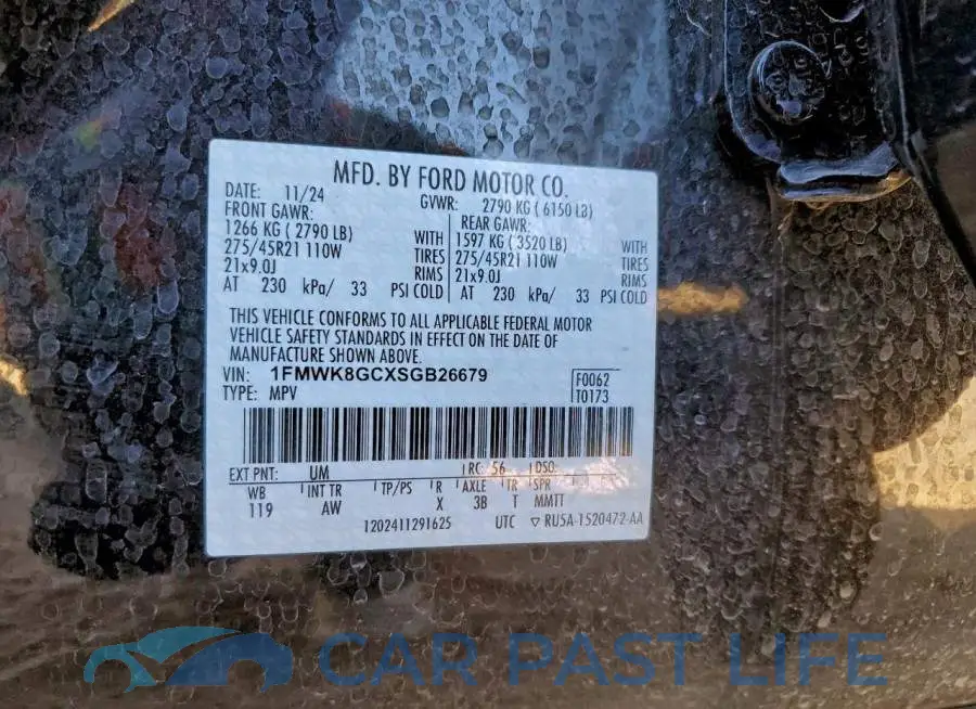 1FMWK8GCXSGB26679# 14