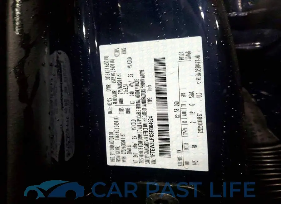 1FTEW3LPXSFB04624# 12