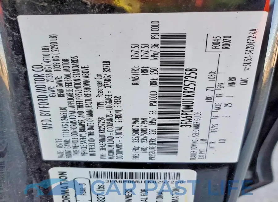 3FA6P0MU1KR257258# 12