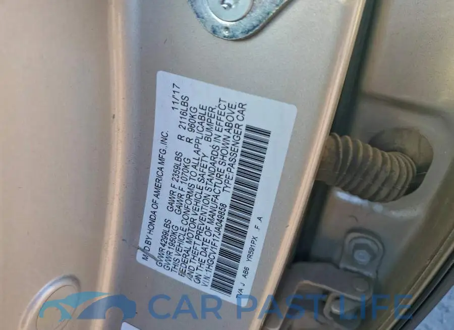 1HGCV1F17JA049858# 12