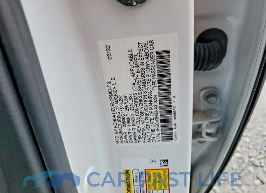 1HGCV3F55NA013204# 12