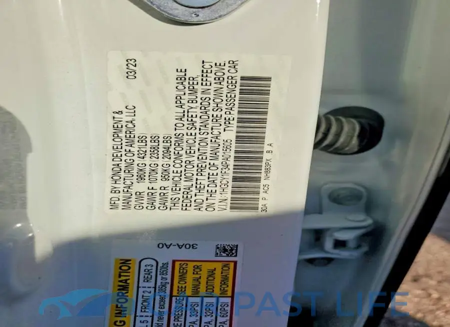 1HGCY1F34PA015605# 13