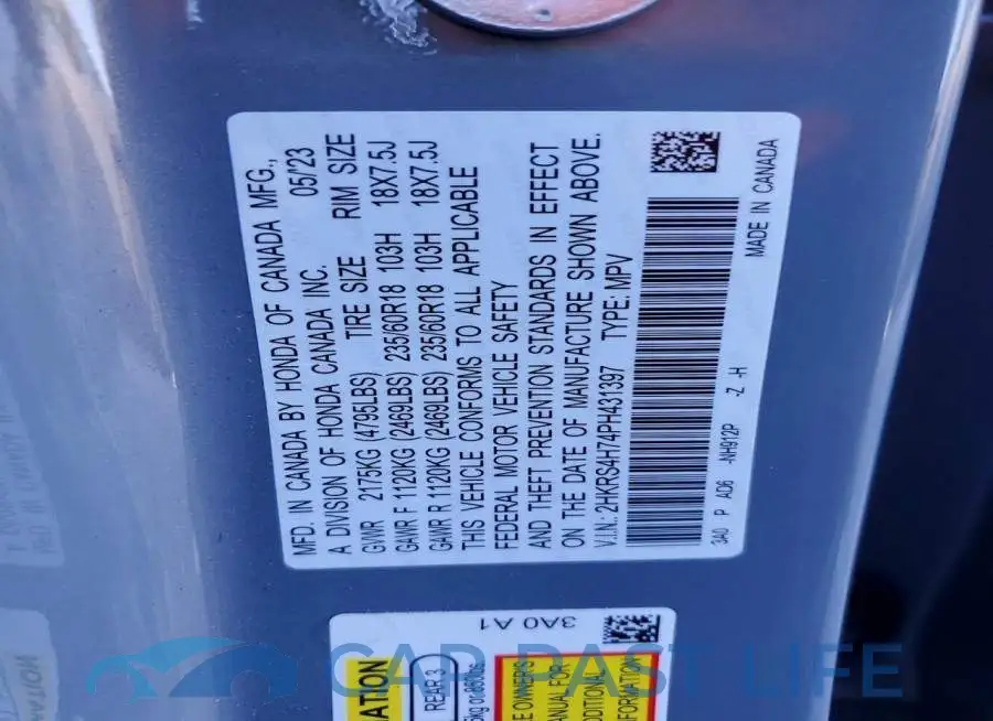 2HKRS4H74PH431397# 12