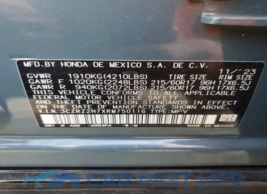 3CZRZ2H7XRM750116# 13