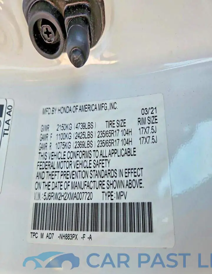 5J6RW2H2XMA007720# 13