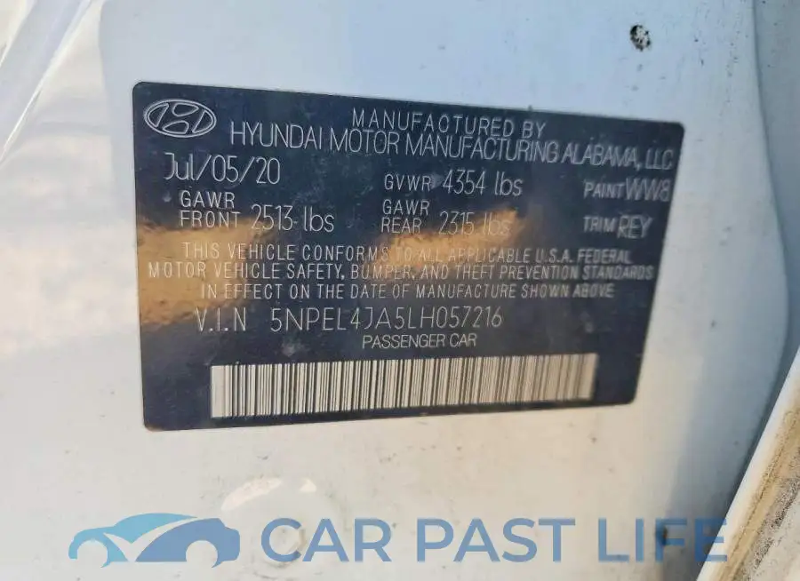 5NPEL4JA5LH057216# 12