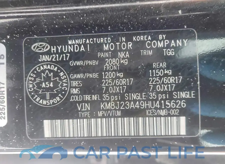 KM8J23A49HU415626# 14