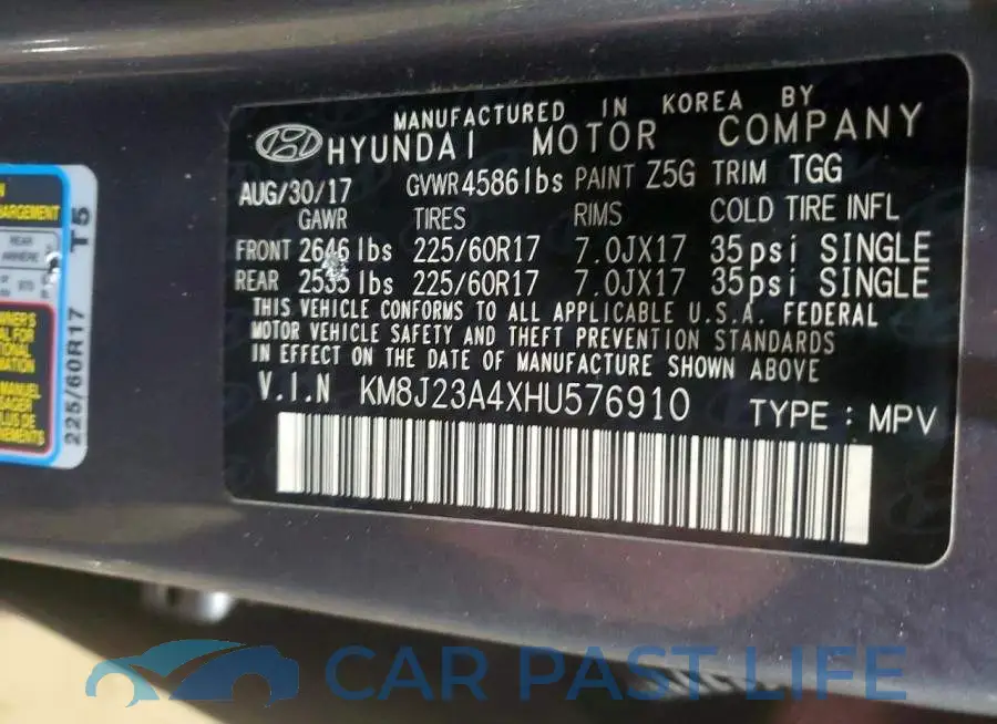 KM8J23A4XHU576910# 13