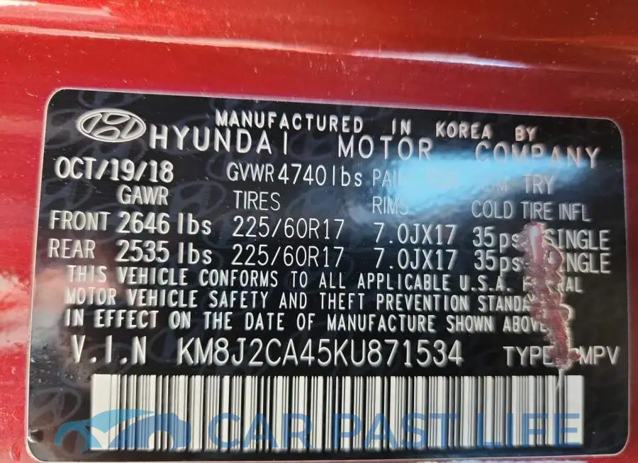 KM8J2CA45KU871534# 13
