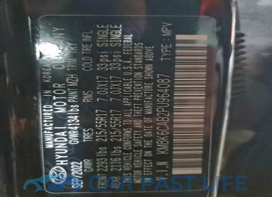 KM8K6CAB2PU964087# 13