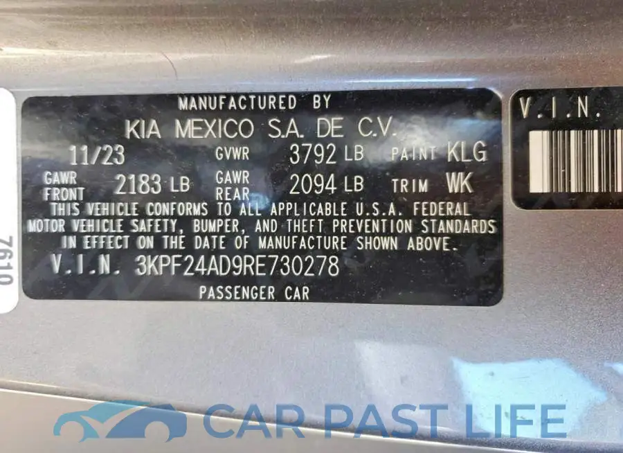 3KPF24AD9RE730278# 7