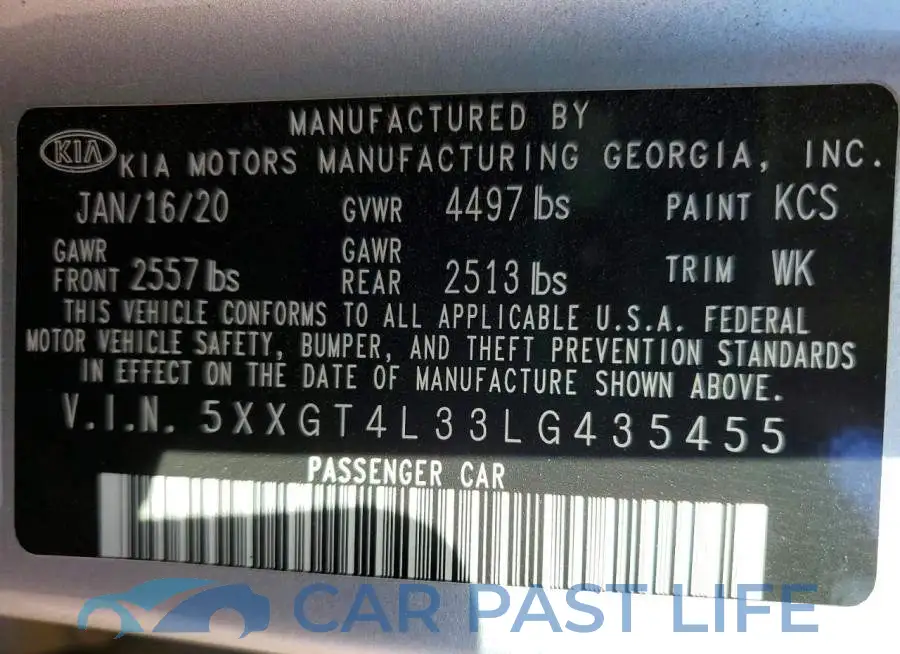 5XXGT4L33LG435455# 12