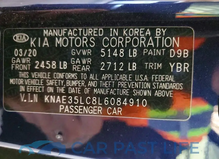 KNAE35LC8L6084910# 12