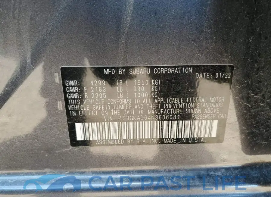4S3GKAD64N3606081# 12