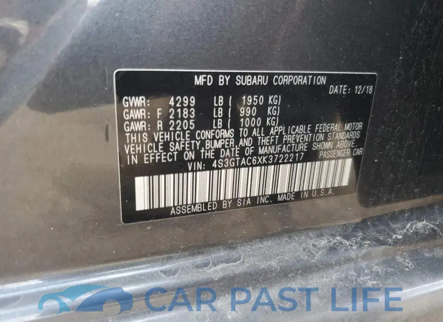 4S3GTAC6XK3722217# 12